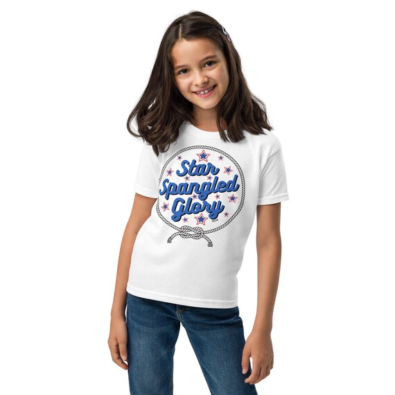 Star Spangled Glory Youth T-shirt – Kids Patriotic Shirt – Red