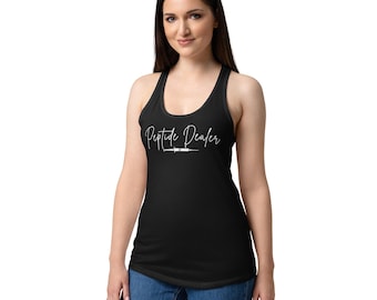 Peptide Dealer Women's Racerback Tank | Fitness Gym Humor Apparel
