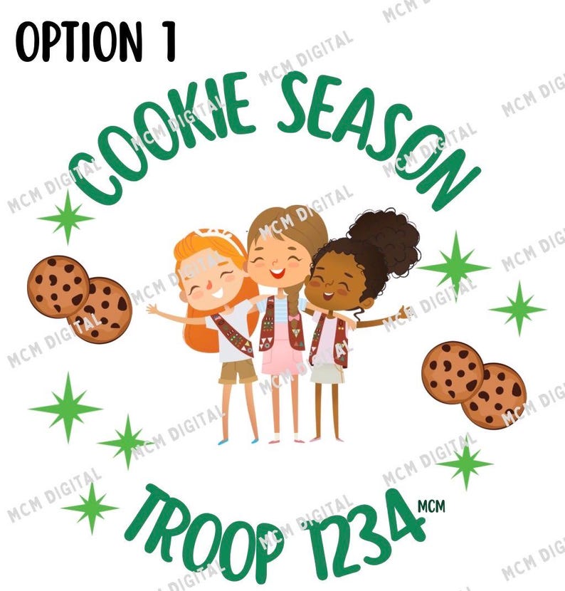 Cookie Season-shirt met ronde hals, gepersonaliseerd shirt met naam troep, Girl Scout Cookie Lover afbeelding 2