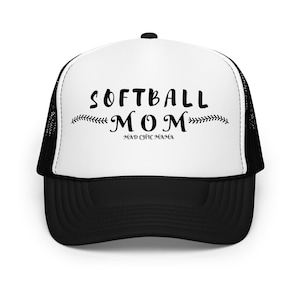 Bonnet de maman amusante pour le softball - Casquette style camionneur, ambiance Game Day, chapeau en filet brodé pour les mamans, jolie idée cadeau de softball