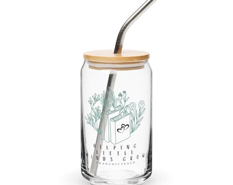 Helping Little Minds Grow Can Shaped Glass | Teacher Appreciation Gift