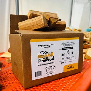 Mini Firewood for Table Top Fire Pits, Smoker Grills, Pizza Ovens - The Petite Pile Box
