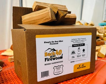 Mini Firewood for Table Top Fire Pits, Smoker Grills, Pizza Ovens - The Petite Pile Box