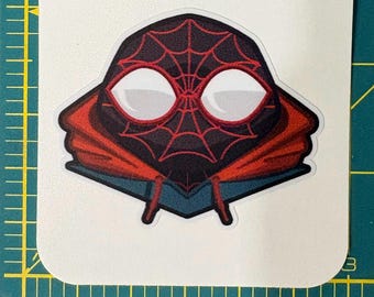 Wodoodporna naklejka winylowa — Naklejka Spider-Man Milesa Moralesa – Butelki na wodę, laptop, pojazd (2,5 cala)