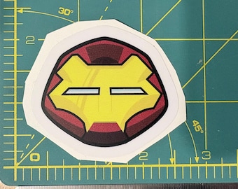 Waterproof Vinyl Sticker — Iron Man (approx 2.25" - 2.5") for Laptop & Water Bottle