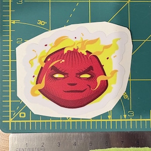 Waterproof Vinyl Sticker — Human Torch (approx 2.25" - 2.5") for Laptop & Water Bottle
