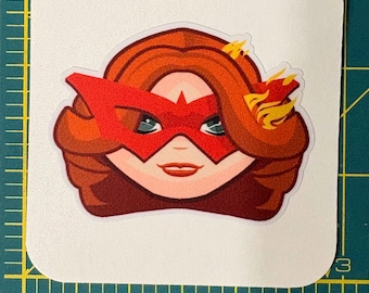 Wodoodporna naklejka winylowa — Firestar (ok. 2,25"–2,5") na laptopa i butelkę z wodą