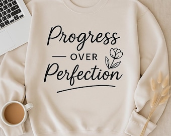 Framsteg över perfektion SVG PNG | Motiverande mental hälsa klippfil | Cricut Silhouette digital nedladdning