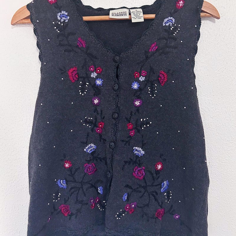 Floral Embroidered Vest