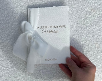 Gepersonaliseerde gelofteboeken Set van 2 handgeschept papier geloftenboeken voor hem en haar geloftenboeken Set van 2 bruiloftgeloftenboeken met de hand gescheurde rand geloftenboeken