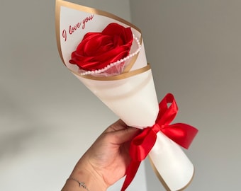 Personalisierter ewiger Rosenstrauß mit benutzerdefinierter Nachricht für immer Blumen Geburtstagsgeschenk Muttertagsgeschenk Jahrestagsgeschenk Brautjungfer Geschenk