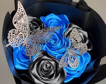 Personalisierter ewiger Rosenstrauß mit benutzerdefinierter Nachricht für immer Blumen Geburtstagsgeschenk Muttertagsgeschenk Jahrestagsgeschenk Brautjungfer Geschenk