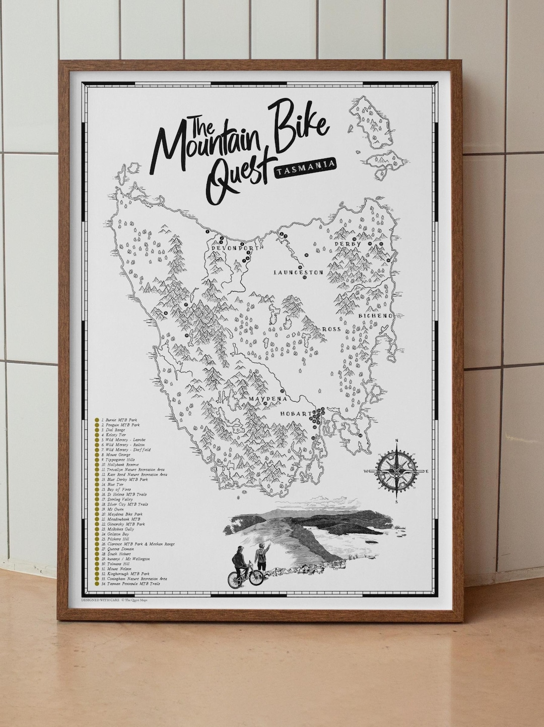 The Tasmania Mountain Bike Quest Scratch Map Australia