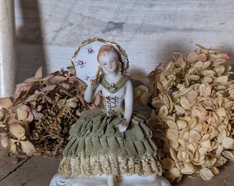Vintage, Victorian, Porcelain Lady Figurine Japan