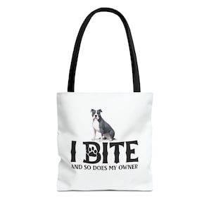 I Bite 犬用トートバッグ - 犬好きの勉強用キャリーオン動物ギフト - 犬用トート、犬好きのバッグ、動物用トート、勉強用バッグ、キャリーオンバッグ