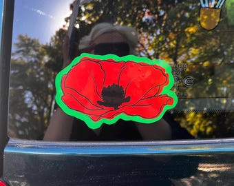 Red Poppy flower of Palestine decal