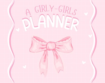 Girly Coquette Pink Digital Planner: Daily, Weekly, Budget (PDF)- Printable