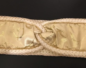 EW0010 Gold and Cream Ear Warmer