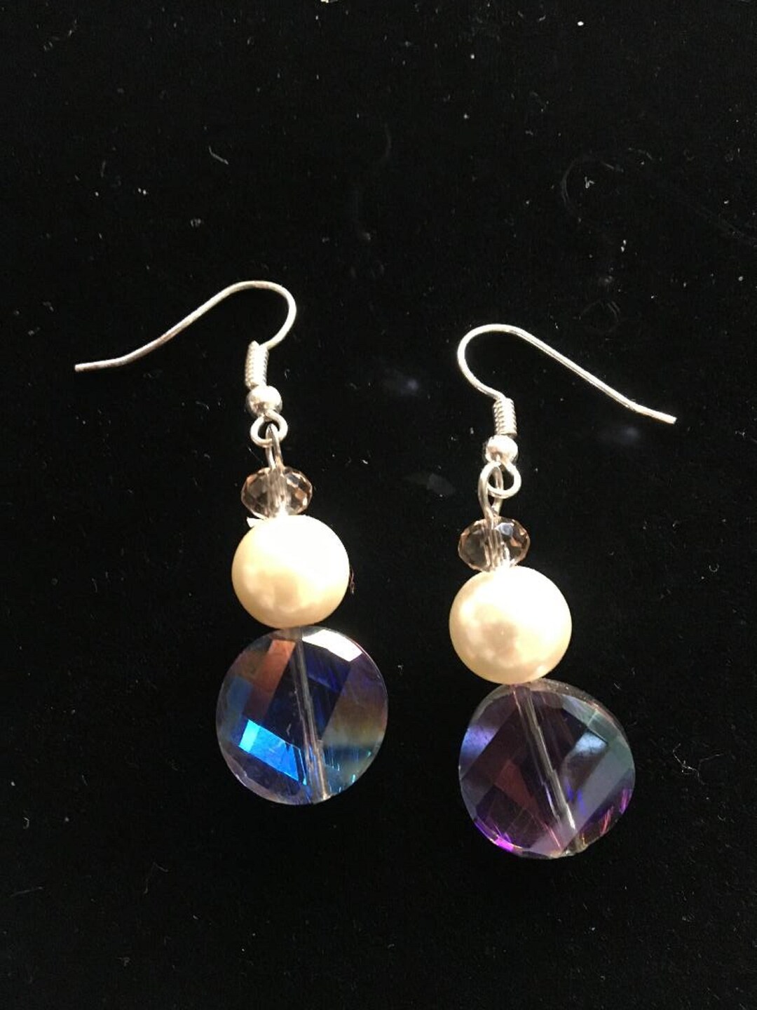 AB0107 Glitter Flip Flop Shiny and White Pearl Earrings - Etsy