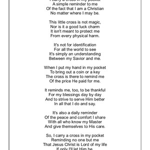 CP0024. Cross in My Pocket Blue Owl With Poem - Etsy