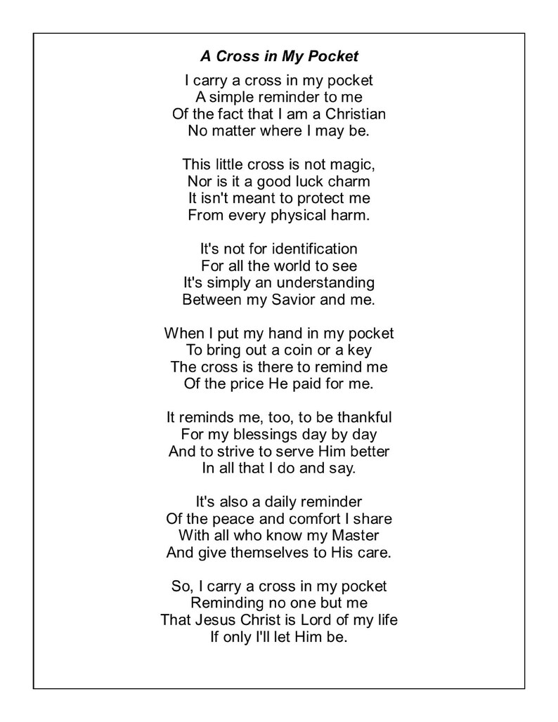 CP0024. Cross in My Pocket Blue Owl With Poem - Etsy