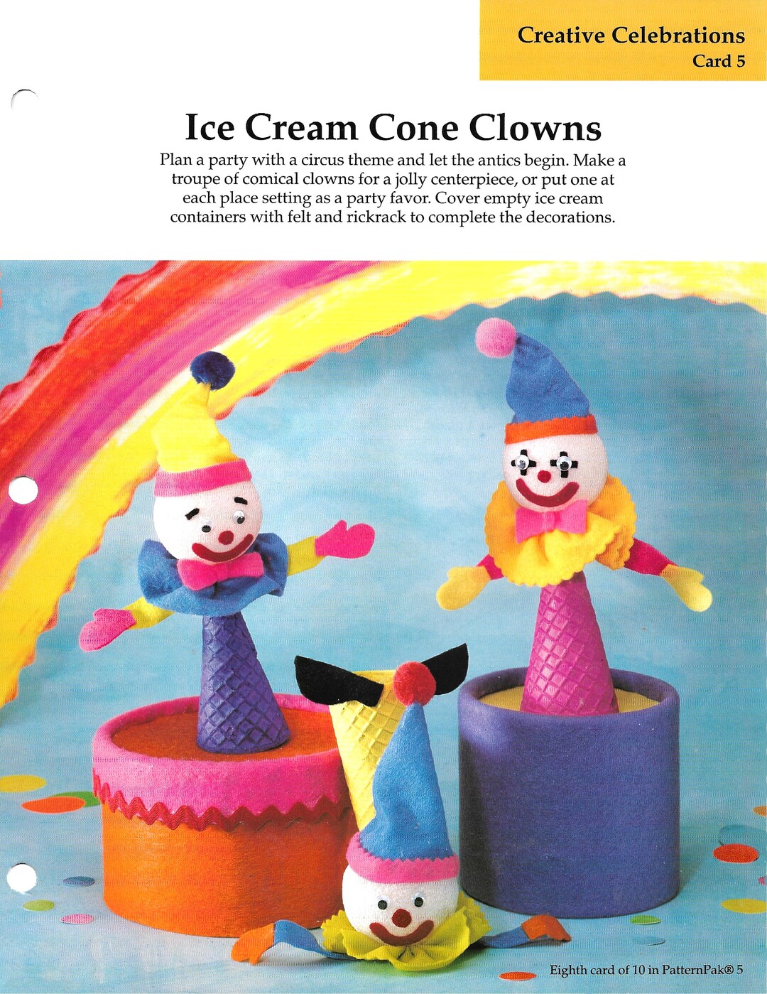 OH0014 Ice Cream Cone Clowns PATTERN ONLY Etsy