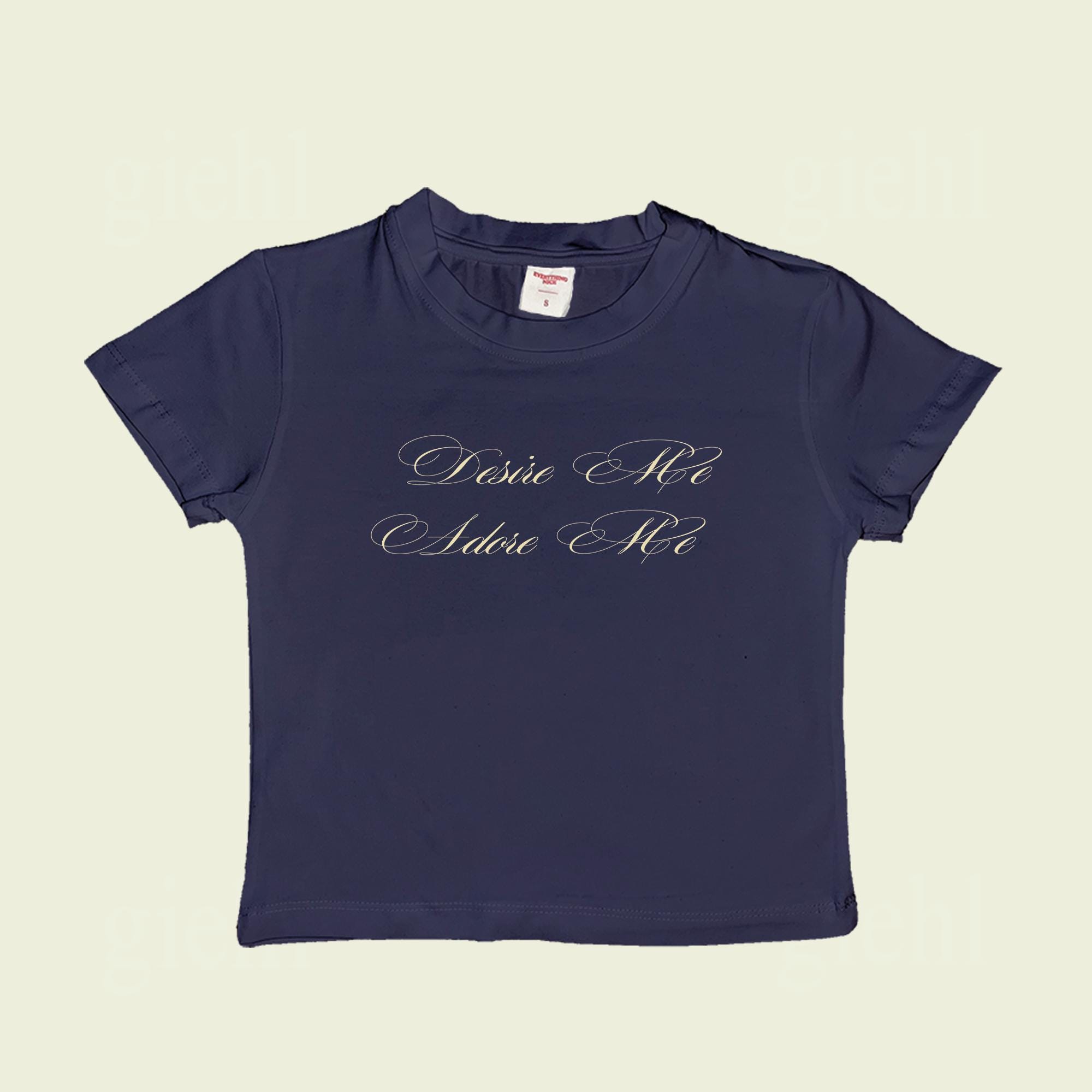 【2000Archives】DESIRE BABY TEE Desire Me Adore Me Baby Tee – Y2K Coquette Crop Top, Soft