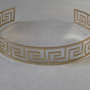 Greek Key Gold Choker Necklace, Greek Key Necklace, Gold Necklace, Greek Key