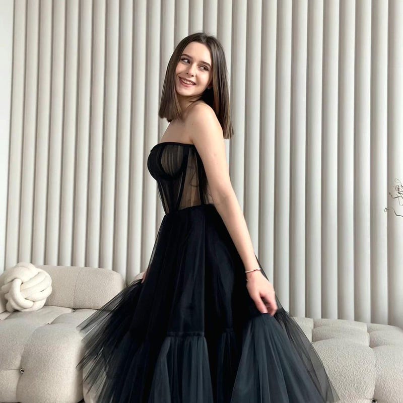 black coctail dress A-Line Cocktail Vintage Dress Homecoming Cocktail Party Kn Pleated Formals 1 Simple A Line V Color:Black and Fuchsia