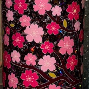20 oz. Cherry blossom Insulated snow globe tumbler