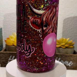 Highland cow snow globe tumbler