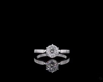 Portuguese Cut IGI Lab Diamond Engagement Ring, Rare Faceting
