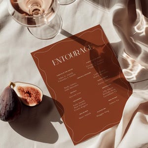 Terracotta Wedding Entourage Template: Editable Canva Design (Digital)