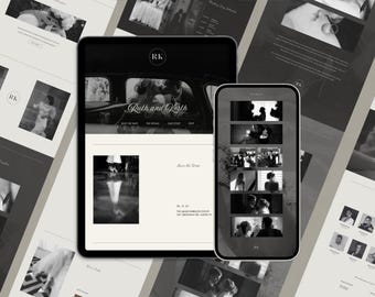 Romantic Wedding Website Template: Canva Editable Design (Digital Download)