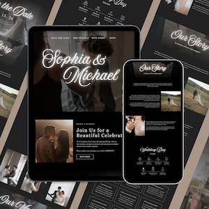 Luxe Elegance Canva Wedding Website Template | Save The Date, RSVP Website, Aesthetic Wedding Website, Digital Wedding Invite, Canva Website