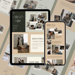 Timeless Romance Wedding Website Template Save The Date RSVP Website Canva Wedding Website Digital Wedding Invite Aesthetic Editable Website