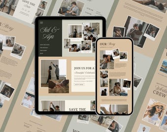 Elegant Wedding Website Template | Canva, Save the Date (Digital Download)
