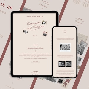 Modello per sito web di nozze Maison d'Amour, Save The Date, RSVP, sito web Canva, sito web di nozze, invito digitale per nozze, romanticismo eterno e sognante