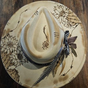 Custom Burned Cactus Hat