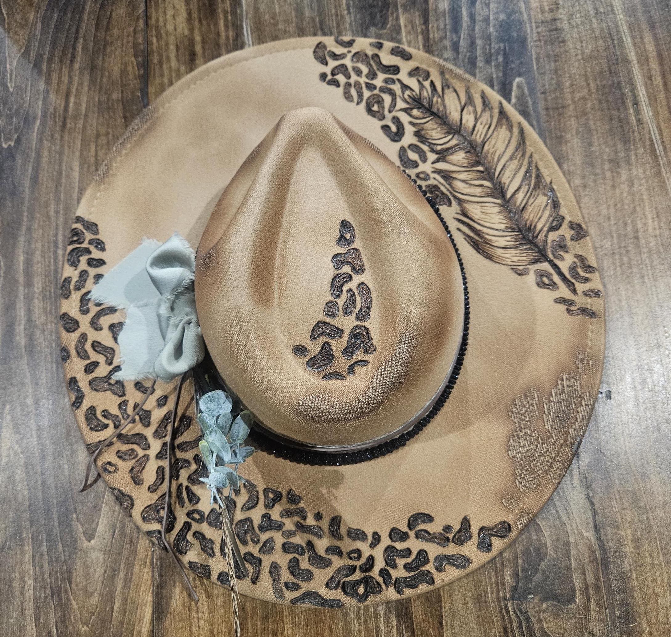 Custom Burned Leopard Hat - Etsy