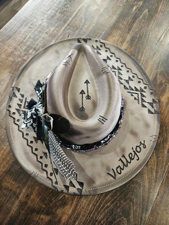 Custom Burned Southwestern/boho Hat - Etsy Israel display picture 3