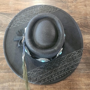 Custom Burned Concho Hat