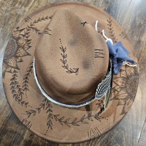 Custom Burned Sunflower Hat