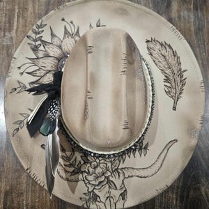 Custom Burned Southwestern Hat
