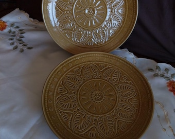 Set of 2 Antique Chinese Dessert Plates 8.3" Heavy, Country House Tableware