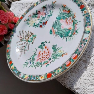 Vintage Chinese Porcelain Plate, Gold Gilt, Hand Painted, Heavy  Asian Porcelain Dish Floral Porcelain Plate |  Rose Medallion plate