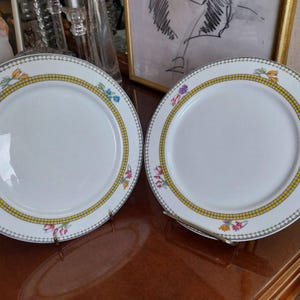 Bavarian Porcelain Dessert Plates - Gottinghen Germany - Floral Motif - Set of 2