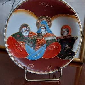Antique Japanese Porcelain Bowl 6.2&quot;Tajimi Era | Vintage Naguya Moriage Kannon & Immortal Asian Japanese Dish | Oriental Home Gift, c 1920s