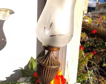 Lampada da tavolo vintage in ottone decorato, 15,4", stile rococò, arredamento vittoriano, lampada da tavolo vittoriana