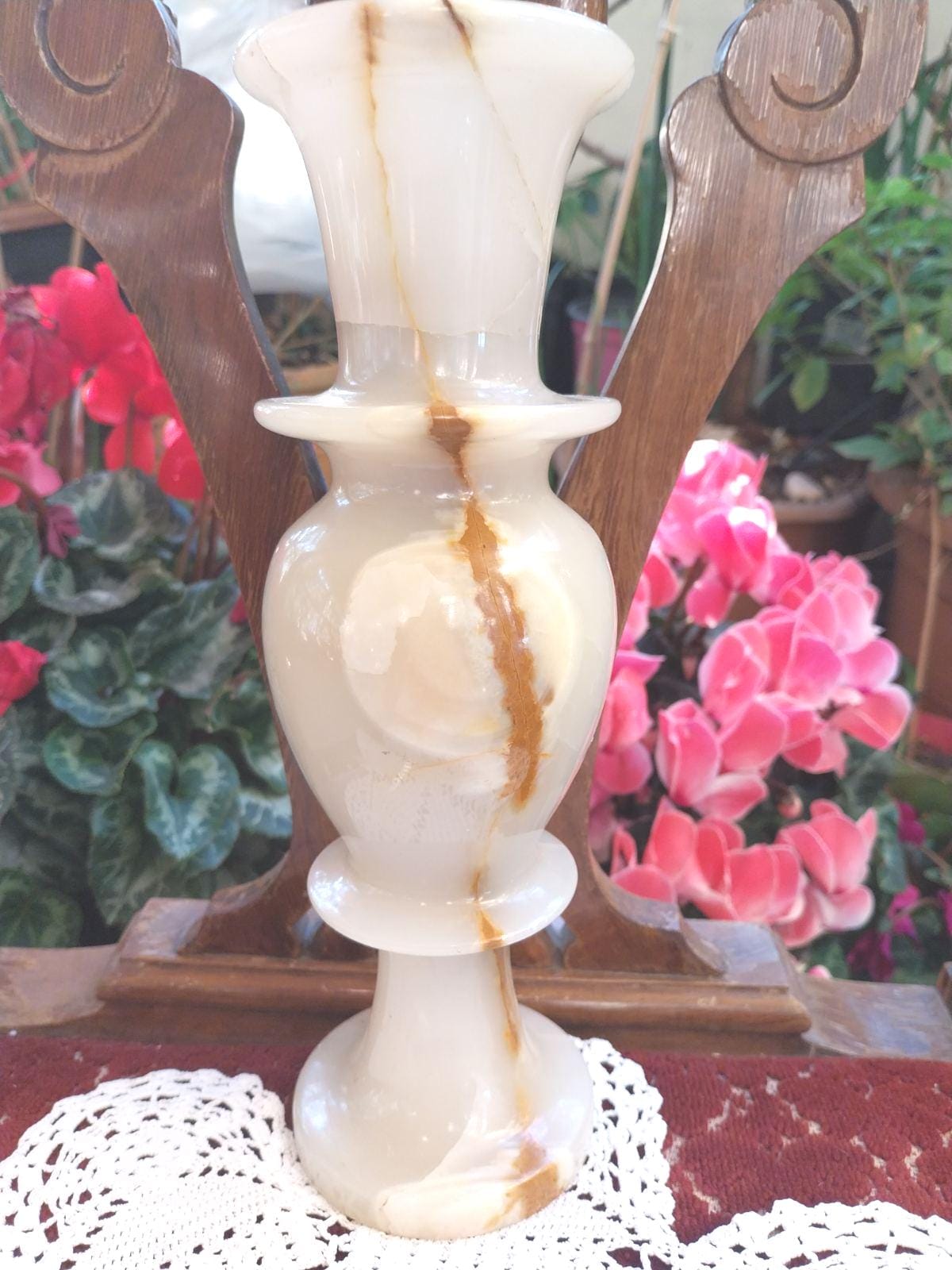 Vase Cylindrique En Albâtre (onyx) - Déco Intérieure Pierre Naturelle